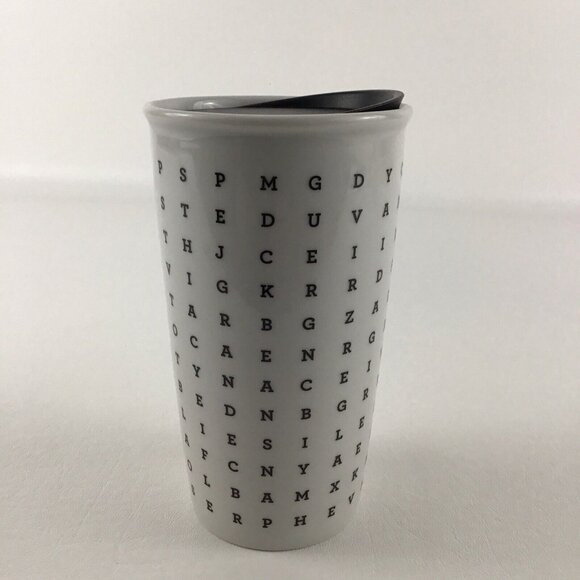 Starbucks Coffee Cup 2016 Ceramic Tumbler Mug 12 fl oz Word Search Puzzle Double - Picture 4 of 7